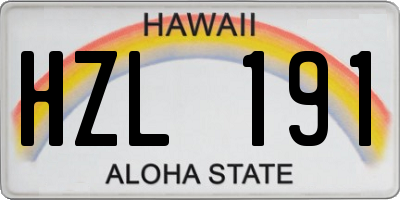 HI license plate HZL191