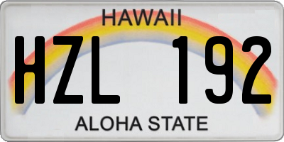 HI license plate HZL192