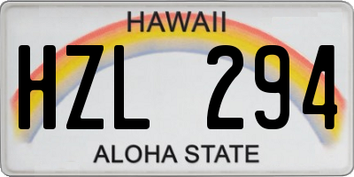 HI license plate HZL294