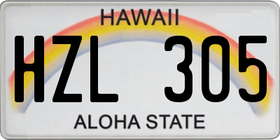 HI license plate HZL305