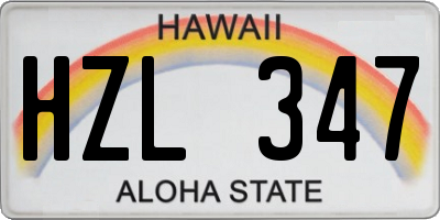 HI license plate HZL347