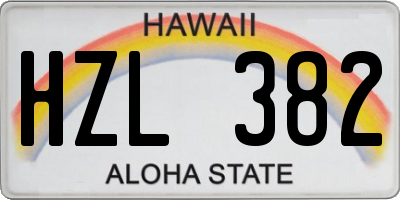 HI license plate HZL382