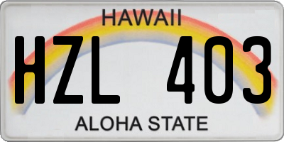 HI license plate HZL403