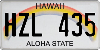 HI license plate HZL435