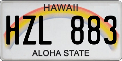 HI license plate HZL883