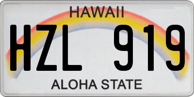 HI license plate HZL919