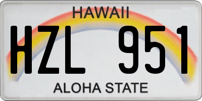 HI license plate HZL951