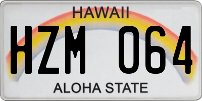 HI license plate HZM064