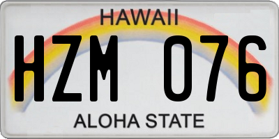 HI license plate HZM076