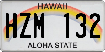 HI license plate HZM132