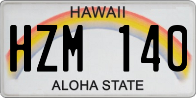 HI license plate HZM140