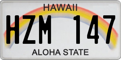 HI license plate HZM147