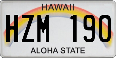 HI license plate HZM190