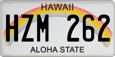 HI license plate HZM262