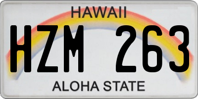 HI license plate HZM263