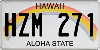 HI license plate HZM271