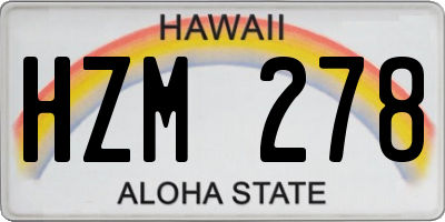 HI license plate HZM278