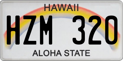 HI license plate HZM320