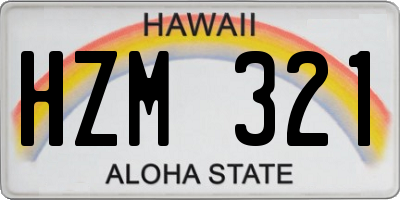 HI license plate HZM321