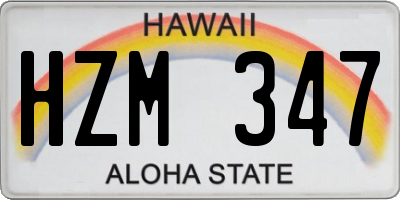 HI license plate HZM347
