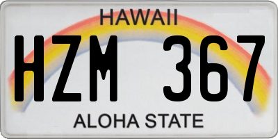 HI license plate HZM367