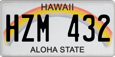 HI license plate HZM432