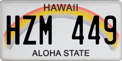 HI license plate HZM449