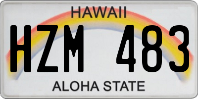 HI license plate HZM483