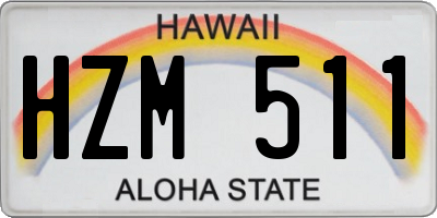 HI license plate HZM511