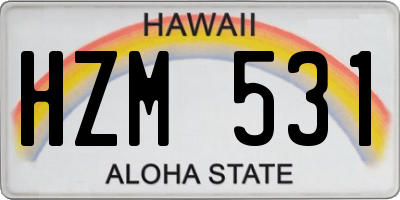 HI license plate HZM531