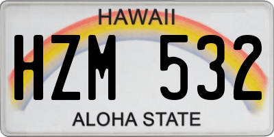 HI license plate HZM532