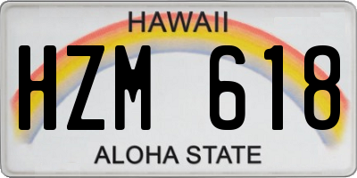 HI license plate HZM618
