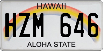 HI license plate HZM646