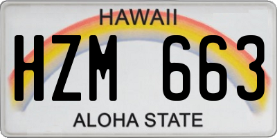 HI license plate HZM663