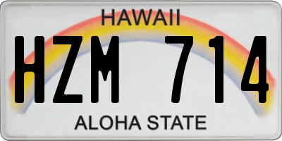 HI license plate HZM714