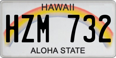 HI license plate HZM732