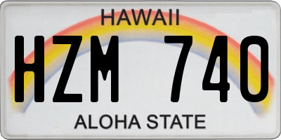 HI license plate HZM740
