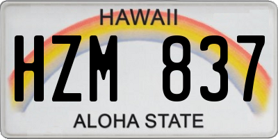 HI license plate HZM837