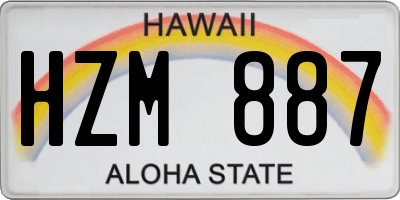 HI license plate HZM887
