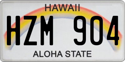 HI license plate HZM904