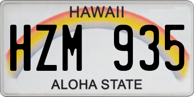 HI license plate HZM935