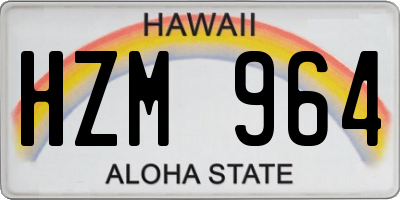 HI license plate HZM964