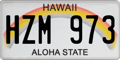 HI license plate HZM973