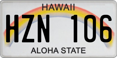 HI license plate HZN106