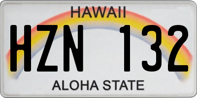 HI license plate HZN132