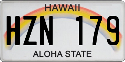 HI license plate HZN179