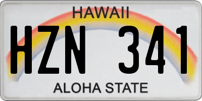 HI license plate HZN341