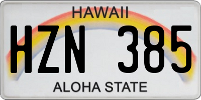 HI license plate HZN385