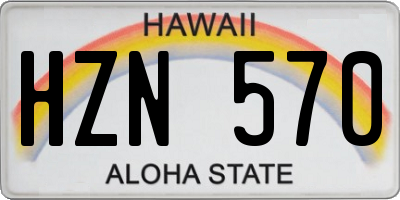 HI license plate HZN570