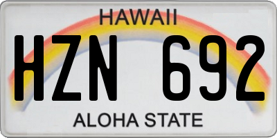 HI license plate HZN692